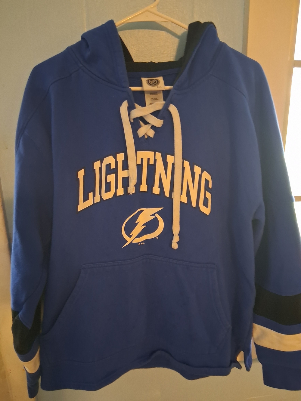 NHL Lightning Blue Crewneck Sweatshirt with White Accents